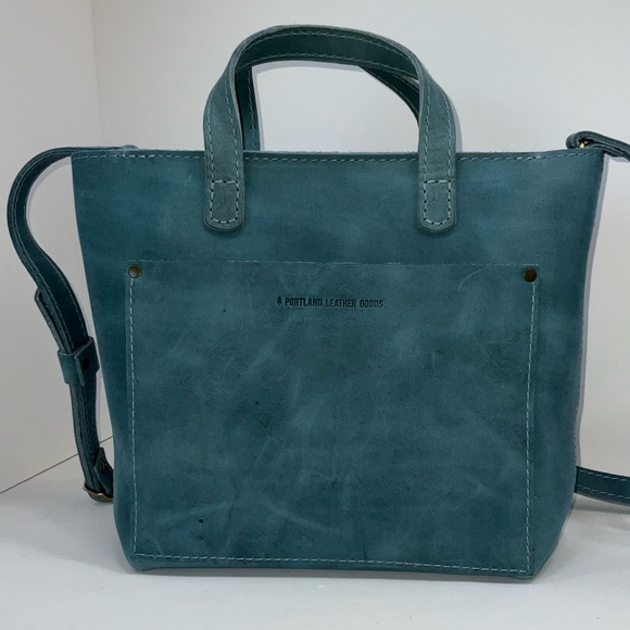 Portland Leather Ocean Blue Crossbody Bag - Picture 1 of 11